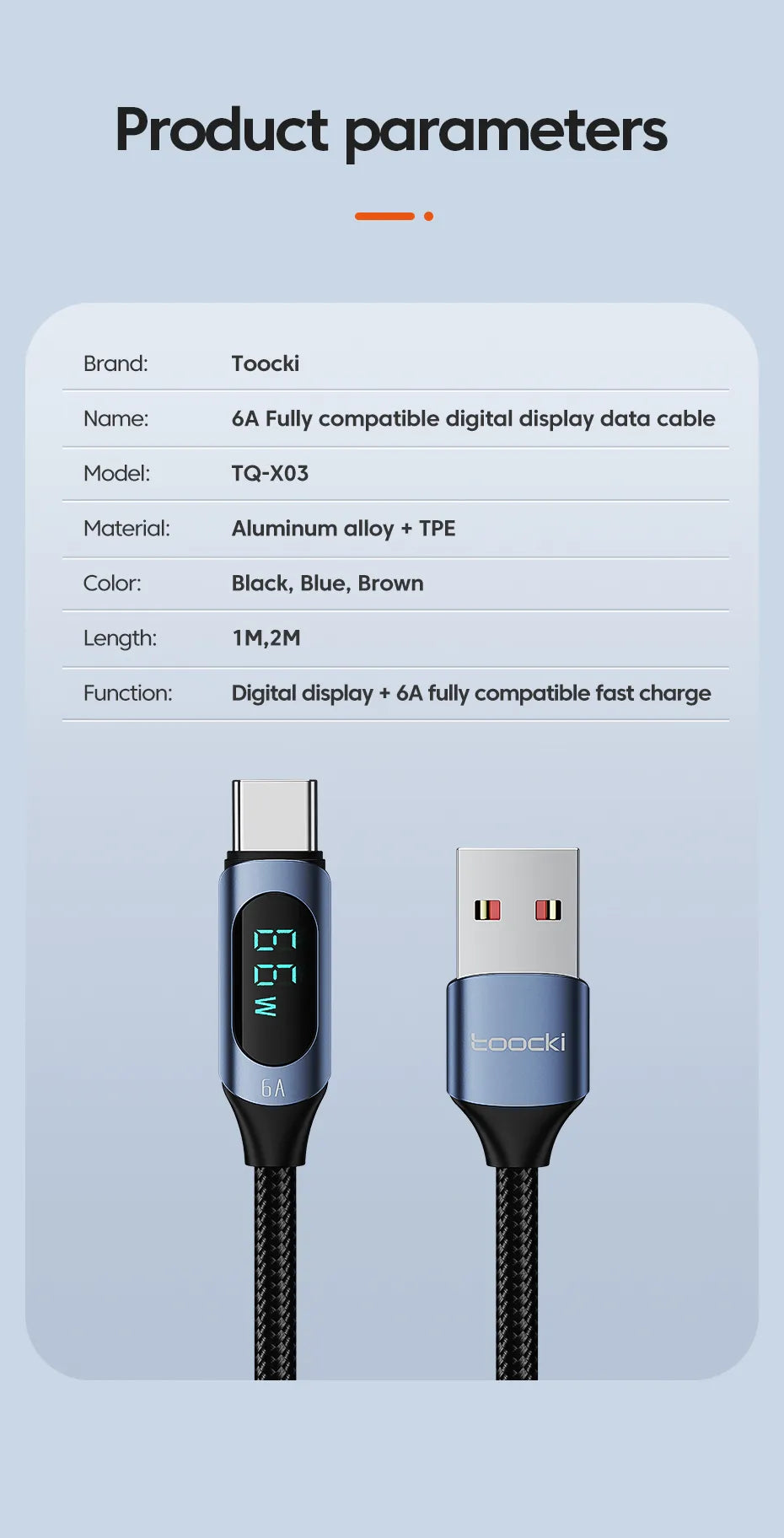 Toocki USB Type-C Fast Changing and Data Cable